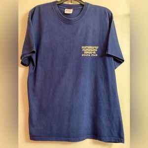 Vintage Maui Hawaii T-shirt Tee Size L Blue Optima humuhumunukunukuapua'a fish.